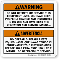 Bilingual Dump Truck Operation Warning Label