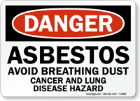 Asbestos Cancer Lung Hazard Danger Sign