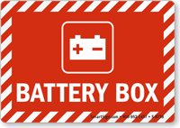 Battery Box Sign with Graphic 