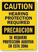 Caution: Hearing Protection Required (Bilingual)