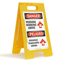 Persons Working Above, Personas Trabajando Arriba Standing Sign