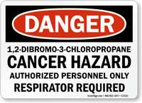Cancer Hazard Respirator Required Sign