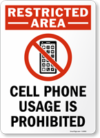 Cell Phone Prohibited Sign