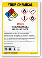 Customizable GHS Chemical Danger and NFPA Combo Sign