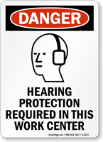 Danger Hearing Protection Required Sign