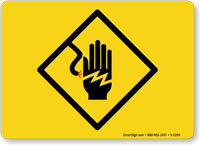 Electrical Symbol Hand Shock Sign