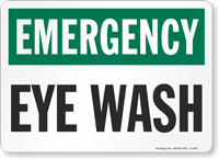 Emergency Eye Wash Sign