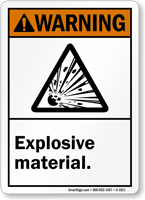 Danger Explosive Substance Warning Stickers – 6 Pack, 100mm X 100mm, Vinyl