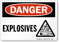 OSHA Danger, Explosives Sign