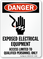 Exposed Electrical Equipment Access Limited Sign