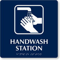 Hand Wash Station TactileTouch Braille Sign