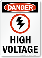 Danger High Voltage Sign
