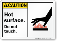 Hot Surface Do Not Touch ANSI Caution Sign
