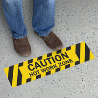 Hot Work Zone Floor Safety Sign