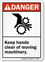 Keep Hands Clear Of Moving Machinery Sign