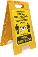Maintain Social Distancing Floor Sign