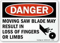 Danger Moving Saw Blade Sign