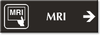 MRI Engraved Sign Magnetic Resonance Imaging Right Symbol