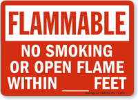 Flammable No Smoking Sign