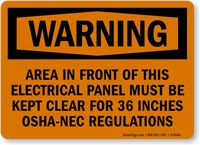 Danger Electrical Panel Clear OSHA Sign