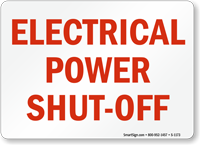 Electrical Power Shut Off Sign