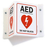 AED Automated External Defibrillator Not Block Sign