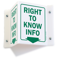 Right to Know Info (graphic arrow) Sign