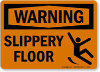 Warning Slippery Floor Sign