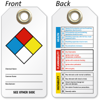 2 Sided Hazardous Material Tag With Metal Eyelet