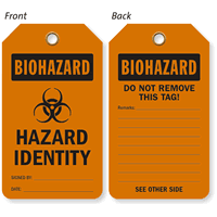 Biohazard 2-Sided Hazard Identity Double-Sided Tag