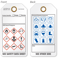 Danger or Warning GHS and PPE Tag