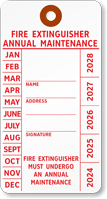 Fire Extinguisher Annual Maintenance Tag