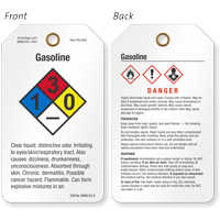 Gasoline GHS and NFPA Tag
