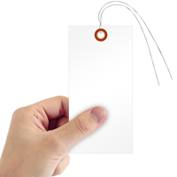 White HDPE Shipping Tags (with pre attached wires)