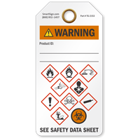 Warning GHS Hazard Symbols Tag