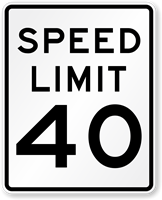 Speed Limit 40 For Road Traffic Sign