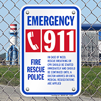 Fire Emergency 911 Sign