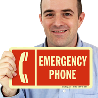 Emergency Phone with Graphic Sign