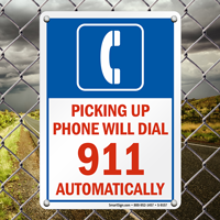 Phone Will Dial 911 Automatically Sign