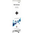 Modern Blue Wave Custom Directional Banner and Banner Stand Kit