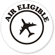 Air Eligible Plane Square Label