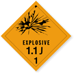 Explosive 1.1J Paper HazMat Label