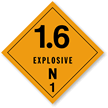 Explosive 1.6N Paper HazMat Label