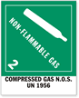 UN 1956 Compressed Gas Label