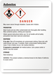 Asbestos Danger Medium GHS Chemical Label