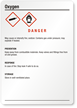 Oxygen Danger Medium GHS Chemical Label