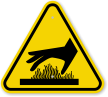 ISO Burn Hazard, Hot Surface Underneath Symbol Sign