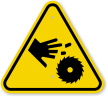 ISO Cutting Hand with Rotating Blade Symbol Sign