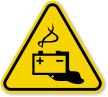 ISO Battery Hazard Symbol Warning Sign