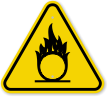 ISO Oxidizing Flame Over Circle Symbol Warning Sign